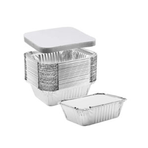 1100 ml 4 Eckig Alu container mit Deckel 500 set in karton Netto €60 ( €0,12 / set )